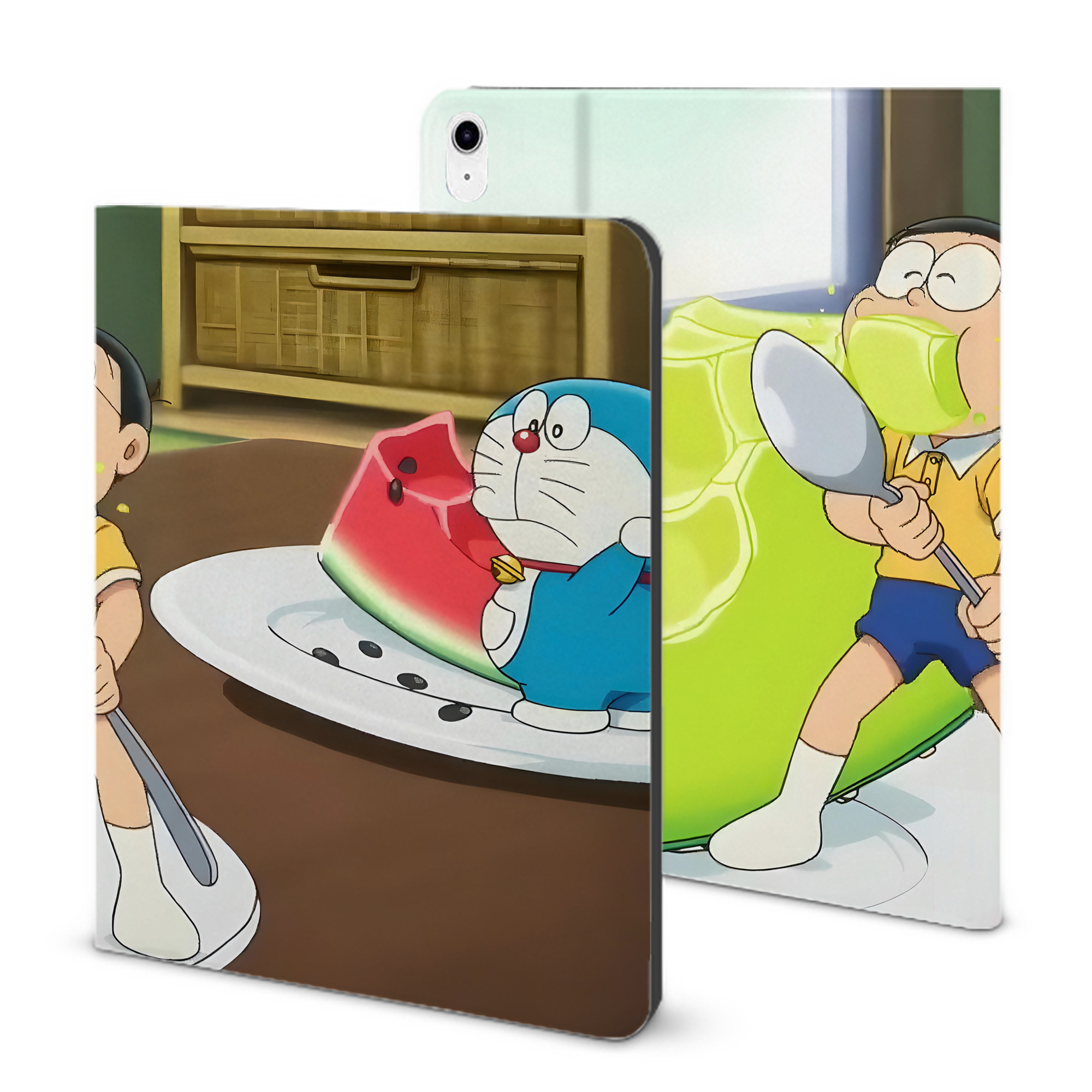 （画像用） ドラえもん Doraemon IPad ケース ブック型 PUレザー TPU 耐衝撃 軽量 薄型 ペン収納なし 全面保護 IPad 各モデル対応